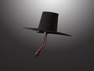 Korean Hat-01 Low-poly 3D model
