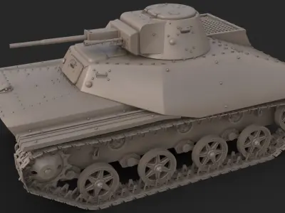 Tank T 40  Clay Mental Ray 3D model