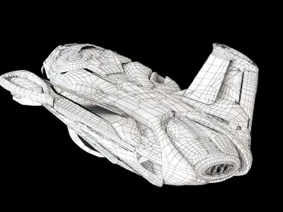 Sci Fi Cargo Ship Low-poly 3D model
