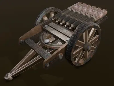 Old Machinery Gun 3D Model Low-poly 3D model