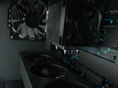 Desktop-PC Low-poly 3D model