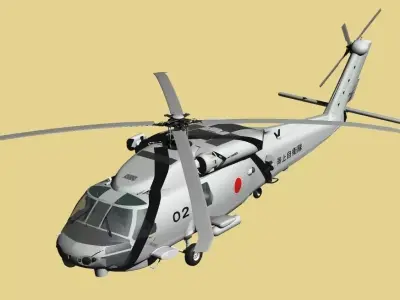 JMSDF SH-60J Rescue Helicopter early model 3D model