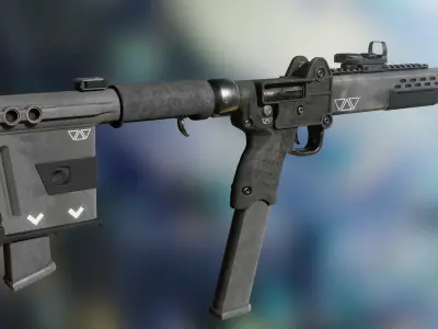 KelTec Sub2000 - Tris - Two variants Low-poly 3D model