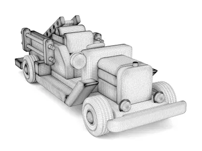 Wooden toy car 26 3D model