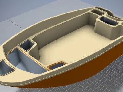 515 cm open boat  real scale reade for constraction 3D model