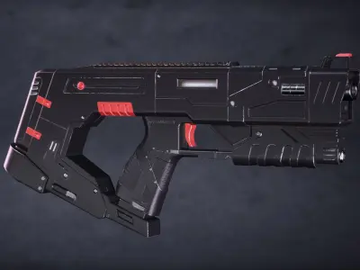 Futuristic Pistol Pack 4 3D model