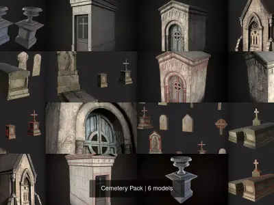Cemetery Pack 3D Model Collection
