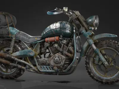 Old Dirt Bike 3D model