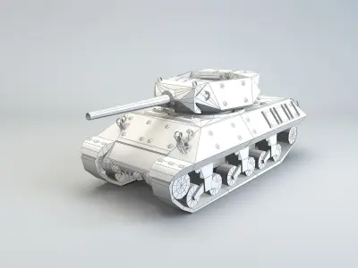 Low Poly M10 Wolverine tank destroyer Low-poly 3D model