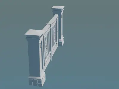 Modern Sliding Garage Gate Minimalist 3D print model