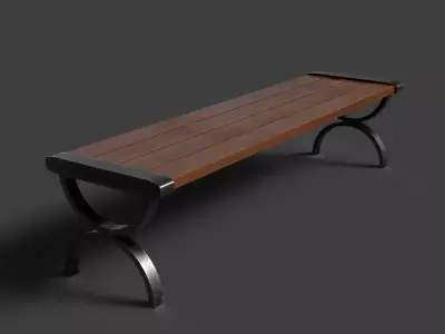 bench Low-poly 3D model 17