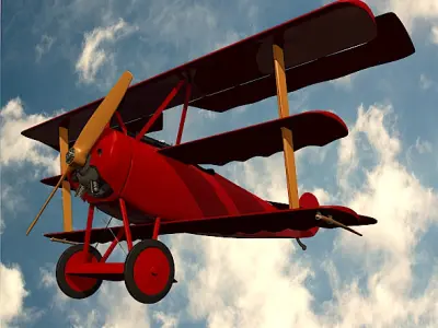 Military triplane fokker dr1 3D model