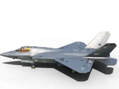 Shenyang J35 F35 gyrfalcon Fighter J-35 stealth aircraft Low-poly 3D model