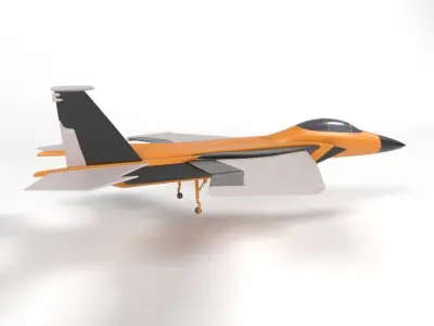 airplane military low poly Low-poly 3D model