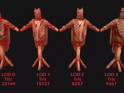 Medieval Wooden Training  Shooting Dummy Fair Castle Environment Low-poly 3D model