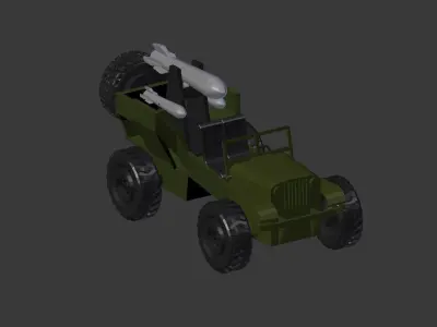War Jeep Low-poly 3D model purchase