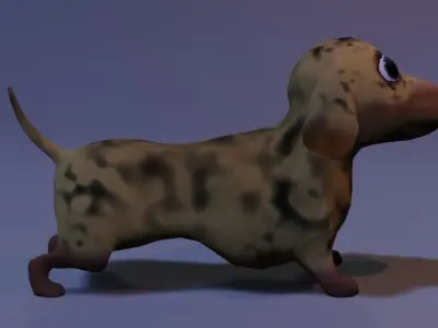 Cute Dog Low-poly 3D model