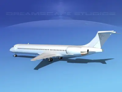 McDonnell Douglas MD-87 Bare Metal 3D model