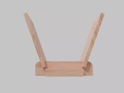 Basic Wood Vinyl Record Holder Free low-poly 3D model