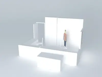 Office Storage shelves and tables Free 3D model