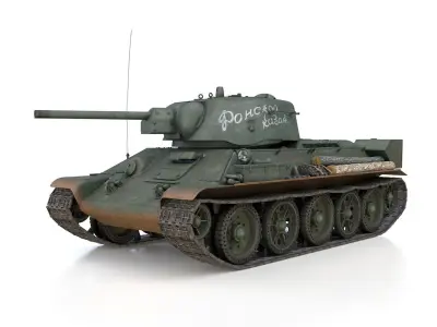 T-34-76 UZTM- Model 1942 - Soviet tank - 19 Tank Corps 3D model