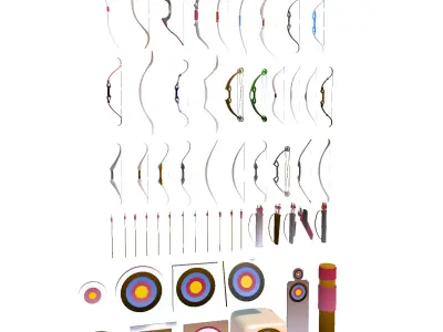 Archery Tips Asset Pack Low-poly 3D model