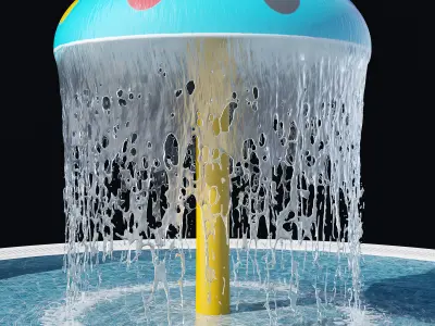Water park mushroom fountain 3D model