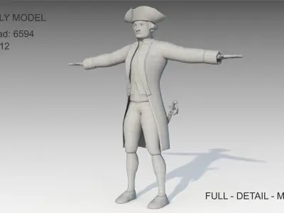 Captain Cook Low-poly 3D model