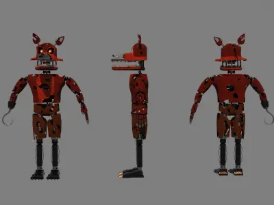 FNaF 4 Nightmare Foxy 3D model