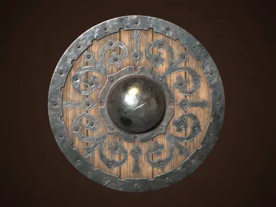 Shield Buckler 01 Low-poly 3D model