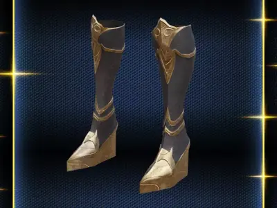 Shield Warrior leg armor female lowpoly game asset Low-poly 3D model