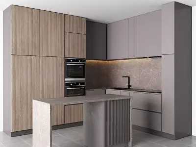 modern kitchen Free 3D model 9