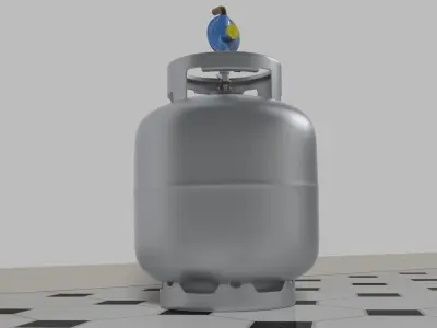 Gas Bottle with regulator 3D model