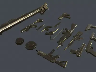 Armament Ready for Killing Zombies Pack Low-poly 3D model