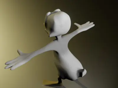 Disney duck Low-poly 3D model