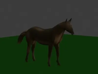 Animated horse and brick obstacle in blender Low-poly 3D model