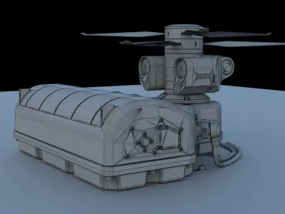 Tethered drone concept 3D model