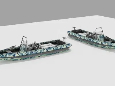 Military Patrolling Boat Low-poly 3D model