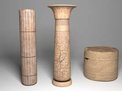 column pharaoh 3d ancient models Low-poly 3D model