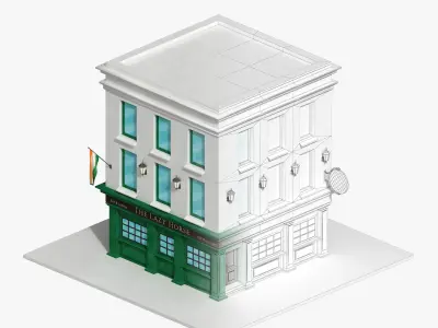 Irish pub building 3D model