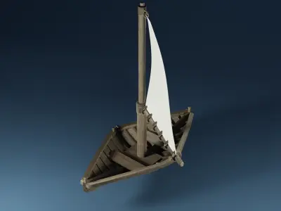 Sailboat with a triangle mast 3D model