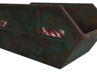 Skip 1 Lowpoly metal storage box Low-poly 3D model