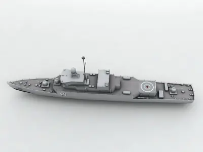  Meko 140 Corvette Military Frigate Ship Low-poly 3D model