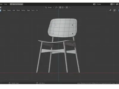 chair and table Free 3D model