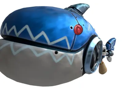 Stylized shark gun Low-poly 3D model