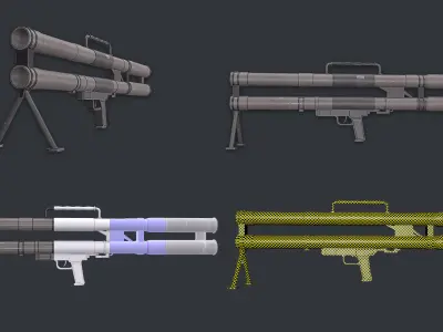 Rocket Launcher Pack Game Ready   Low-poly 3D model