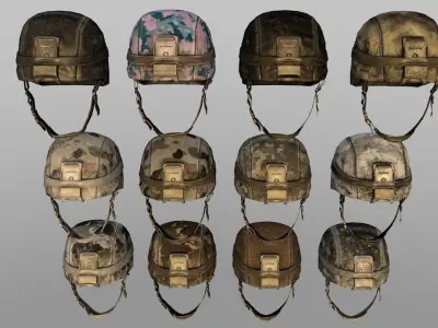 Military helmets Low-poly 3D model