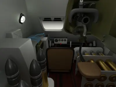 SU 100 Interior-Engine Bay Full Camo 3D model