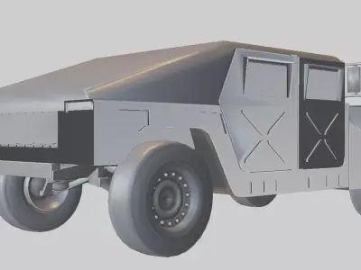 Military Humvee Vehicle Low-poly 3D model