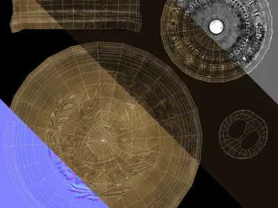 Civil War - Union Artillery Button V01 3D model